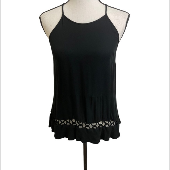 Ella Moss womens blouse Rayon size XS cutout bottom keyhole back sleeveless - Picture 1 of 9